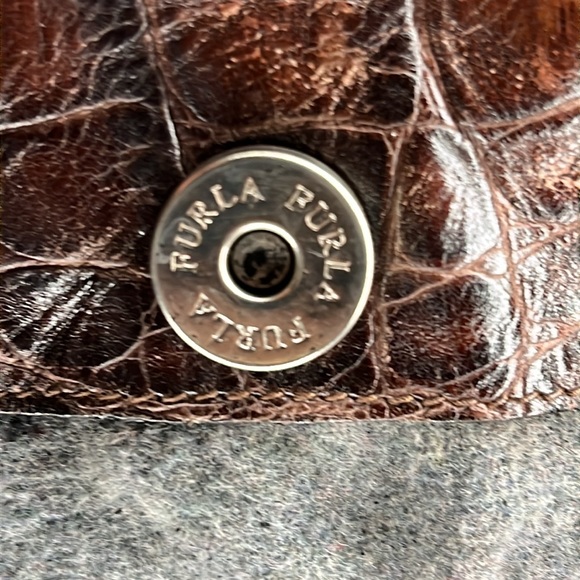 Furla Italian Leather Embossed Crocodile Large Tote Bag - Picture 10 of 16